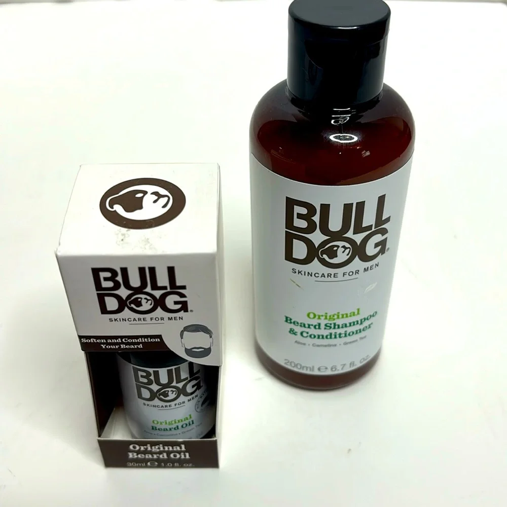 Bull Dog | Men’s Skincare Beard Oil & Shampoo / Conditioner Bundle | Vegan Zone